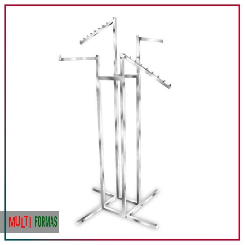 Arara 4 Braços Cromada Penha - Araras de Aço para Roupas